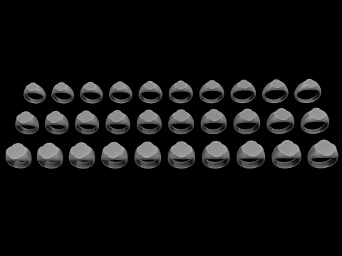 Jewelry Signet Ring v7 S M L Sizes Pack 3D Print Model
