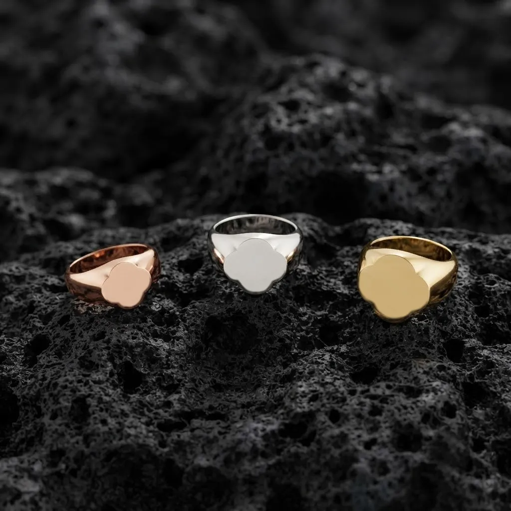 Jewelry Signet Ring v7 S M L Sizes Pack 3D Print Model .c4d .max .obj .3ds .fbx .stl .blend 