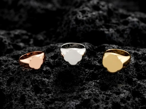 Jewelry Signet Ring v7 S M L Sizes Pack 3D Print Model