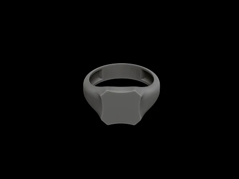 Jewelry Signet Ring v8 S Size 3D print model 3D Print Model