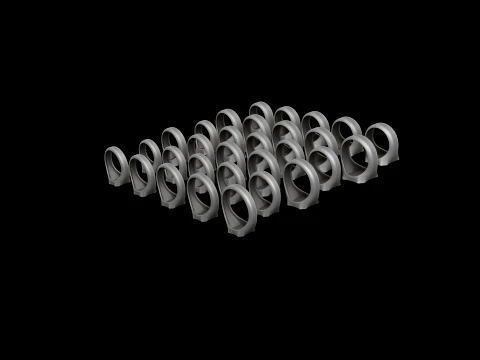 Jewelry Signet Ring v8 S M L Sizes Pack 3D Print Model
