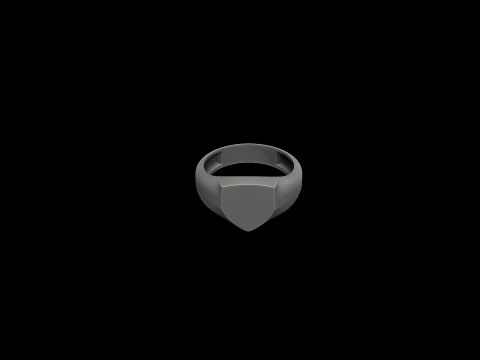 Jewelry Signet Ring v9 S Size 3D print model 3D Print Model