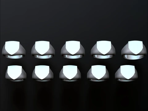 Anello con sigillo per gioielli v9 Modello di stampa 3D taglia M Modello di stampa 3D