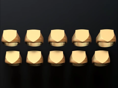 Anello con sigillo per gioielli v9 Modello di stampa 3D taglia L Modello di stampa 3D
