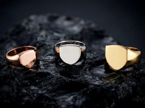 Jewelry Signet Ring v9 S M L Sizes Pack 3D Print Model