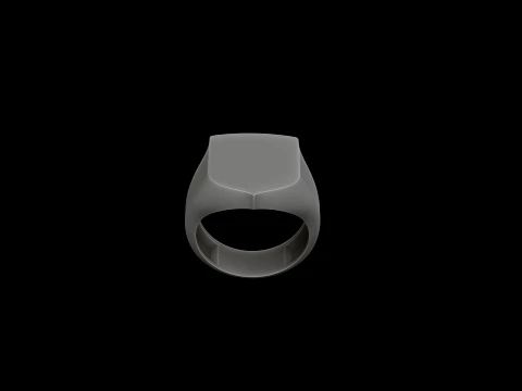 Jewelry Signet Ring v10 L Size 3D print model 3D Print Model