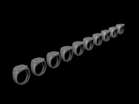 Jewelry Signet Ring v10 L Size 3D print model 3D Print Model