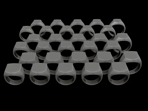 ジュエリー シグネット リング v10 S M L サイズ パック 3Dプリントモデル