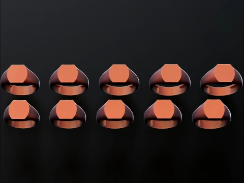 Sieraden Signet Ring v11 S-formaat 3D-printmodel 3D printmodel