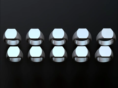 Sieraden Zegelring v11 M Maat 3D-printmodel 3D printmodel