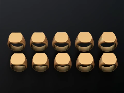 Sieraden Signet Ring v11 L-formaat 3D-printmodel 3D printmodel