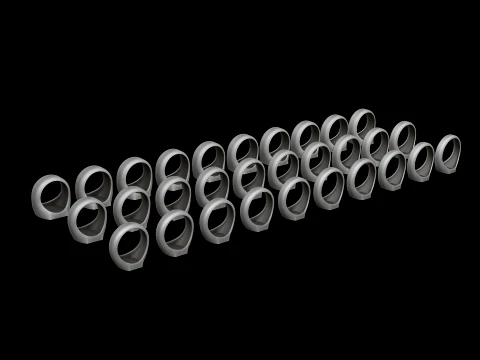 Jewelry Signet Ring v11 S M L Sizes Pack 3D Print Model
