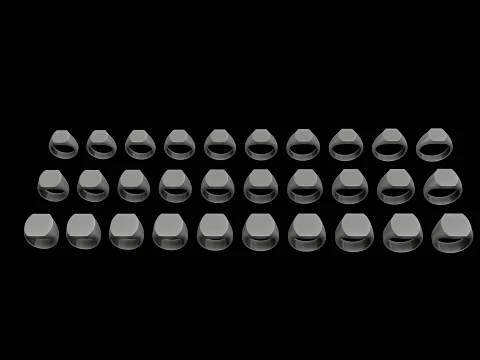 Jewelry Signet Ring v11 S M L Sizes Pack 3D Print Model