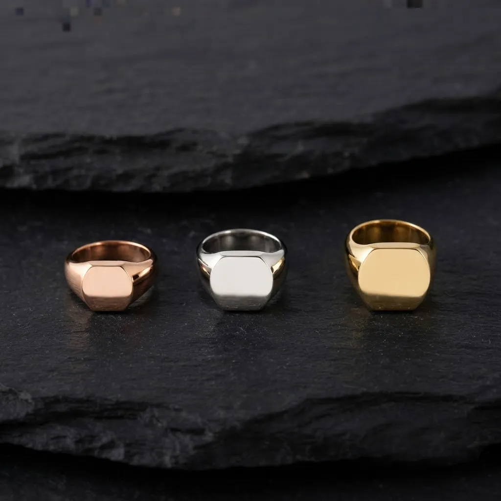 Jewelry Signet Ring v11 S M L Sizes Pack 3D Print Model .c4d .max .obj .3ds .fbx .stl .blend 