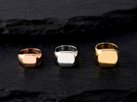 Jewelry Signet Ring v11 S M L Sizes Pack 3D Print Model