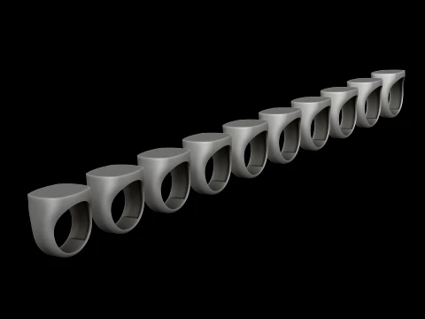 Jewelry Signet Ring v12 L Size 3D print model 3D Print Model