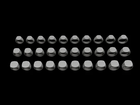Pacote de tamanhos de anel de sinete de joias v12 S M L Modelo de Impressão 3D