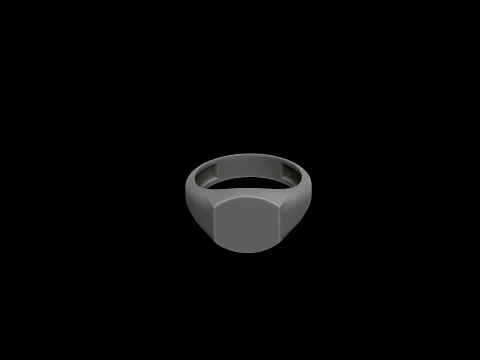 Jewelry Signet Ring v13 S Size 3D print model 3D Print Model