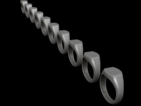 Jewelry Signet Ring v13 S Size 3D print model 3D Print Model