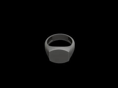 Jewelry Signet Ring v13 M Size 3D print model 3D Print Model