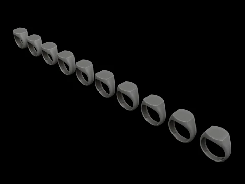 Jewelry Signet Ring v13 M Size 3D print model 3D Print Model