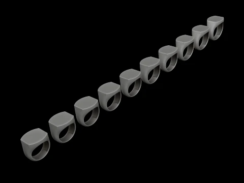 Jewelry Signet Ring v13 L Size 3D print model 3D Print Model