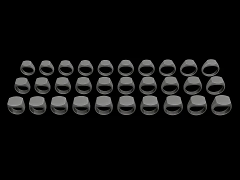 Pacote de tamanhos de anel de sinete de joias v13 S M L Modelo de Impressão 3D