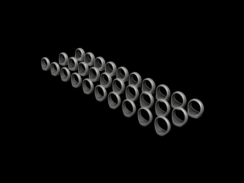 Pacote de tamanhos de anel de sinete de joias v13 S M L Modelo de Impressão 3D