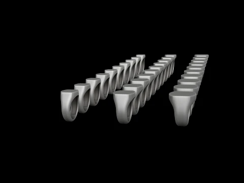 Pacote de tamanhos de anel de sinete de joias v13 S M L Modelo de Impressão 3D