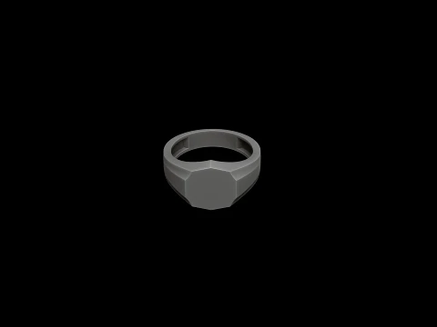 Jewelry Signet Ring v14 S Size 3D print model 3D Print Model