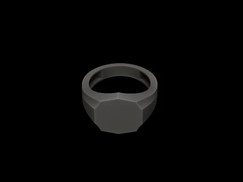 Jewelry Signet Ring v14 M Size 3D print model 3D Print Model