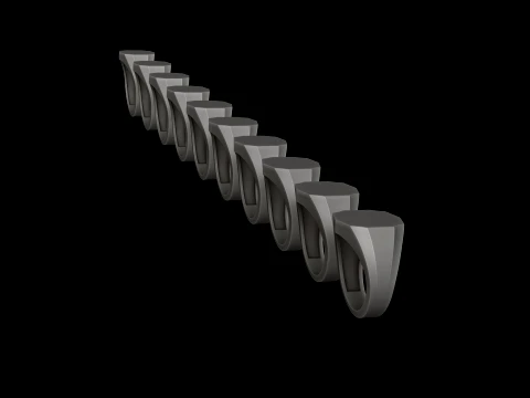 Jewelry Signet Ring v14 M Size 3D print model 3D Print Model