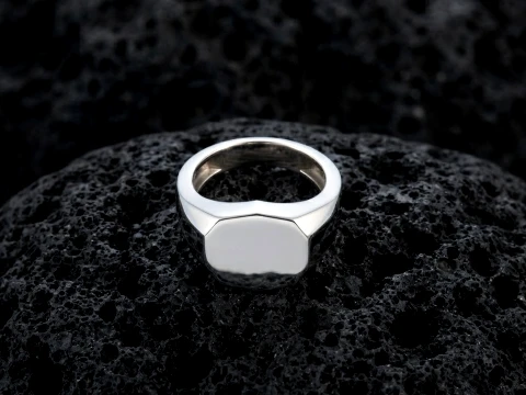 Jewelry Signet Ring v14 M Size 3D print model 3D Print Model