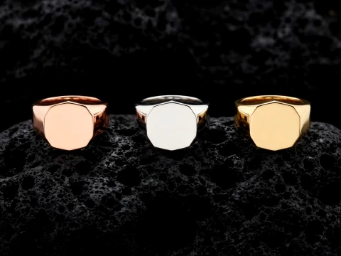 Jewelry Signet Ring v14 S M L Sizes Pack 3D Print Model