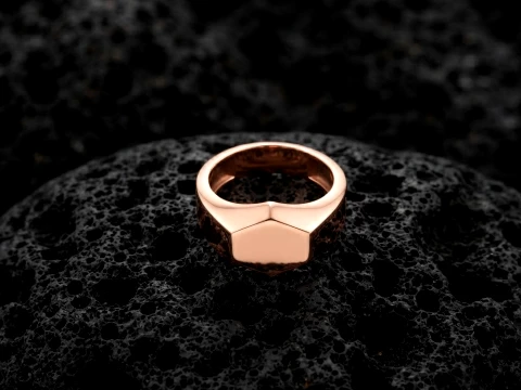 Jewelry Signet Ring v15 S Size 3D print model 3D Print Model