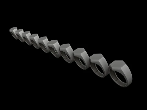 Jewelry Signet Ring v15 M Size 3D print model 3D Print Model