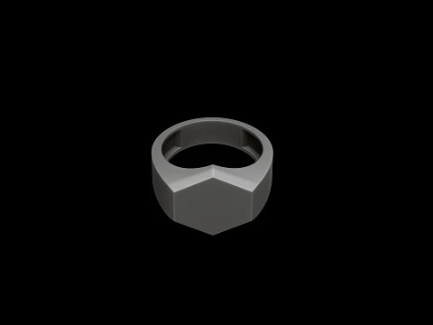 Jewelry Signet Ring v15 M Size 3D print model 3D Print Model