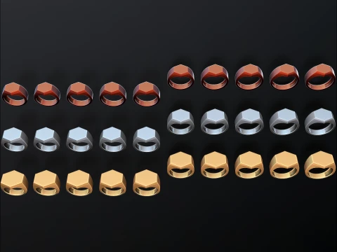 Schmuck Siegelring v15 S M L Gr&ouml;&szlig;en Pack 3D Druckmodell