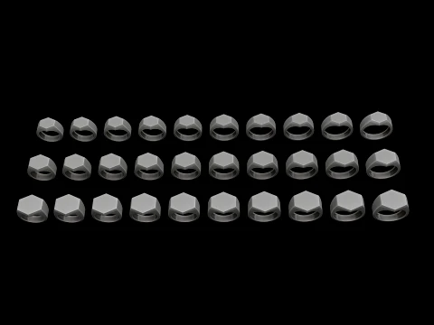 Jewelry Signet Ring v15 S M L Sizes Pack 3D Print Model