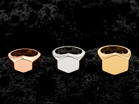 Jewelry Signet Ring v15 S M L Sizes Pack 3D Print Model