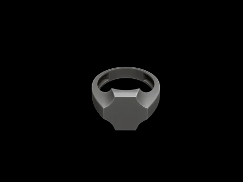 Jewelry Signet Ring v16 M Size 3D print model 3D Print Model