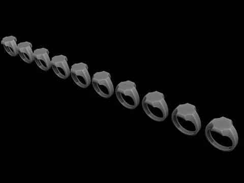 Jewelry Signet Ring v16 M Size 3D print model 3D Print Model