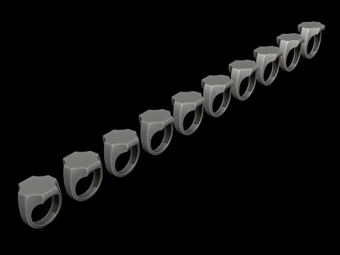 Jewelry Signet Ring v16 L Size 3D print model 3D Print Model