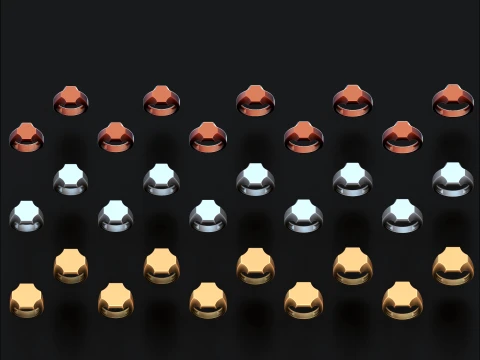 Schmuck Siegelring v16 S M L Gr&ouml;&szlig;en Pack 3D Druckmodell