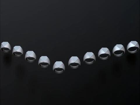 Ювелірна каблучка з печаткою v17 M Розмір 3D модель 3D Принт Модель