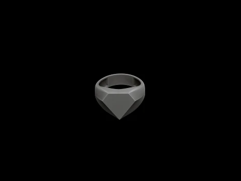 Jewelry Signet Ring v17 M Size 3D print model 3D Print Model