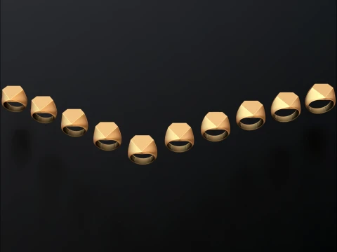 Ювелірна каблучка-печатка v17 L Розмір 3D модель 3D Принт Модель