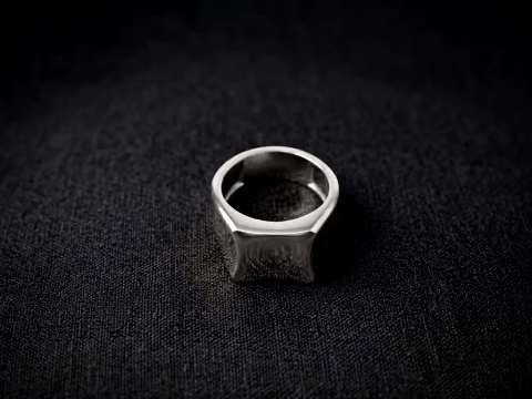 Jewelry Signet Ring v18 M Size 3D Print Model