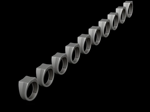 Jewelry Signet Ring v19 S Size 3D print model 3D Print Model