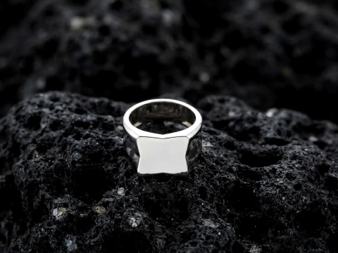 Jewelry Signet Ring v19 M Size 3D print model 3D Print Model